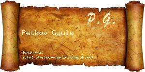 Petkov Gyula névjegykártya